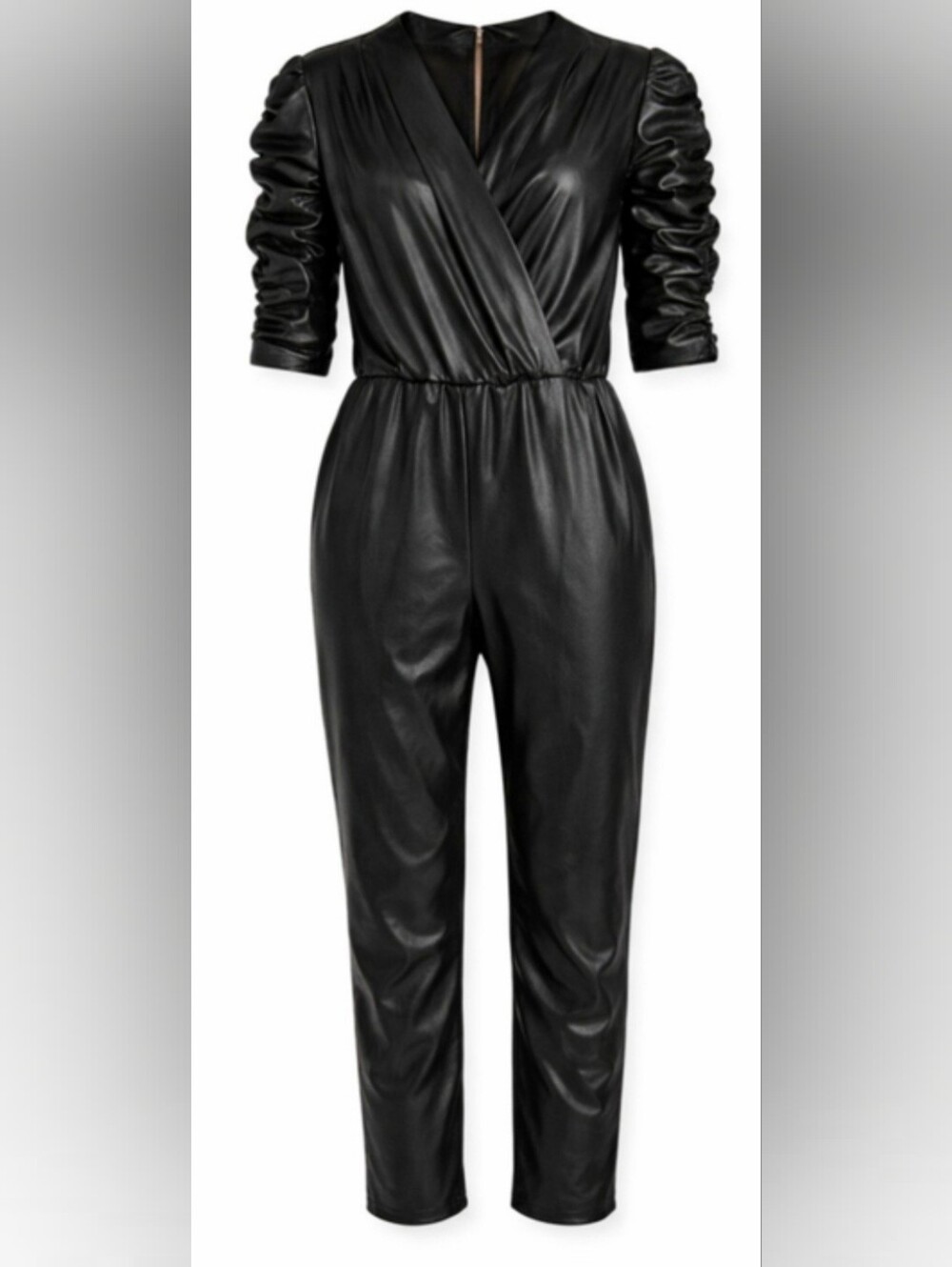 Amanda Uprichard Annika Faux Leather Jumpsuit